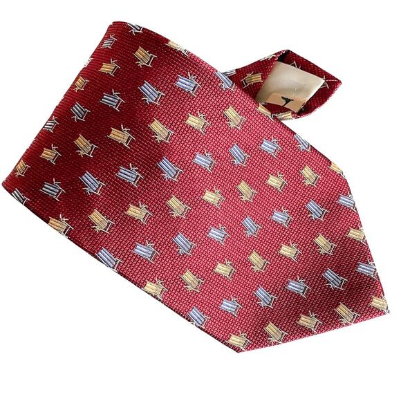 Tommy Bahama 100% silk twill beach lounge deck chair tie necktie 4" w - Picture 1 of 5